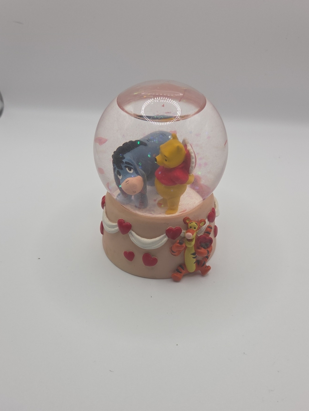 Disney Winnie the Pooh & Friends Pink Heart Snow Globe Toy
